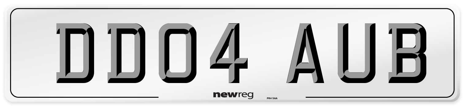 DD04 AUB Number Plate from New Reg